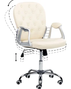 Burostuhl Kunstleder Beige Hohenverstellbar Princess