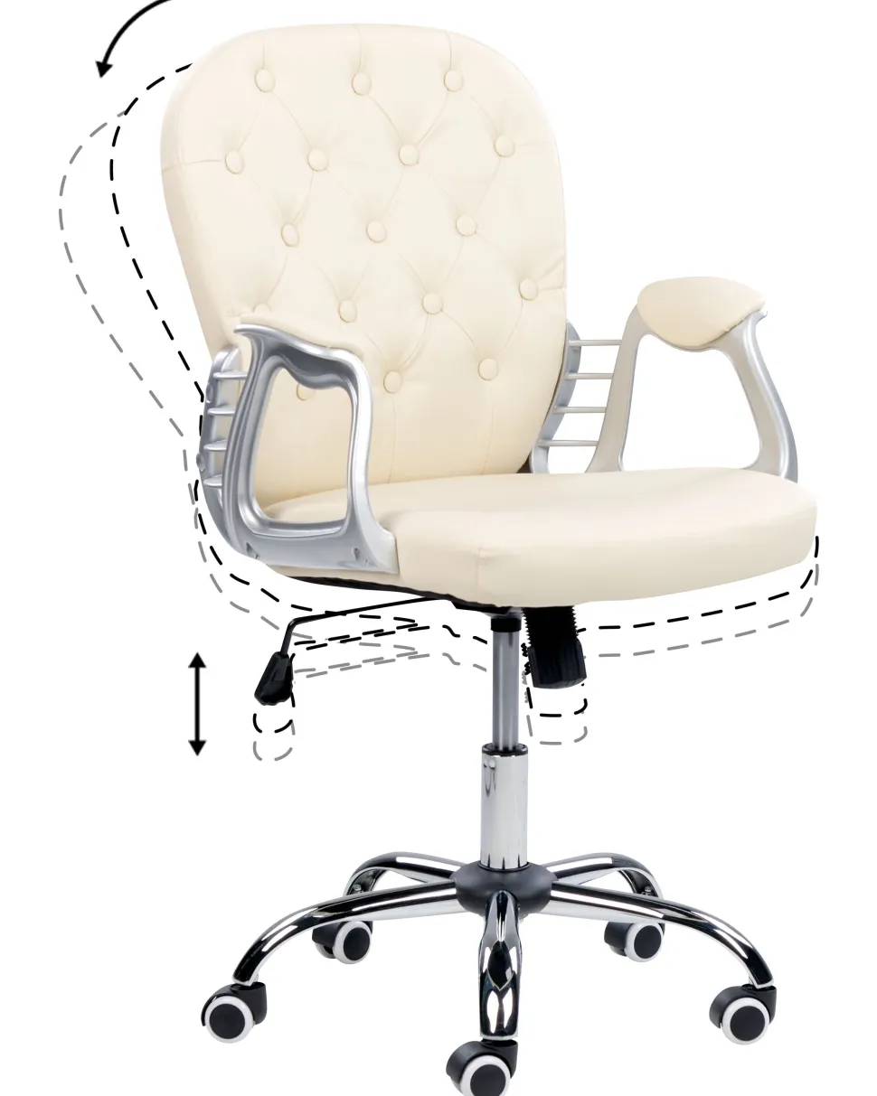 Burostuhl Kunstleder Beige Hohenverstellbar Princess