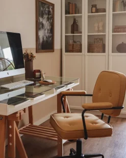 Burostuhl Kunstleder Gelb Hohenverstellbar Pawnee