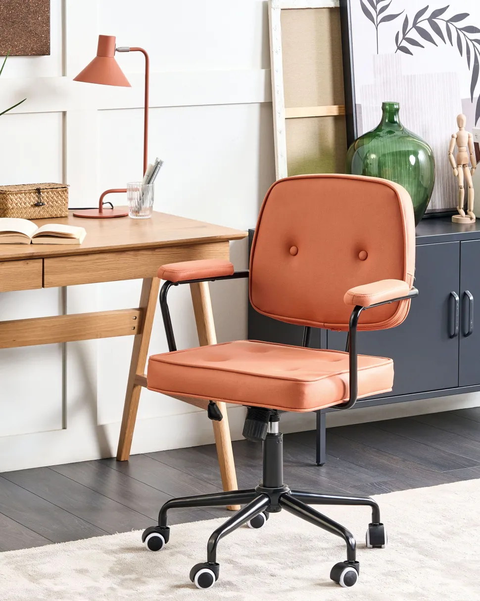 Burostuhl Kunstleder Orange Hohenverstellbar Pawnee