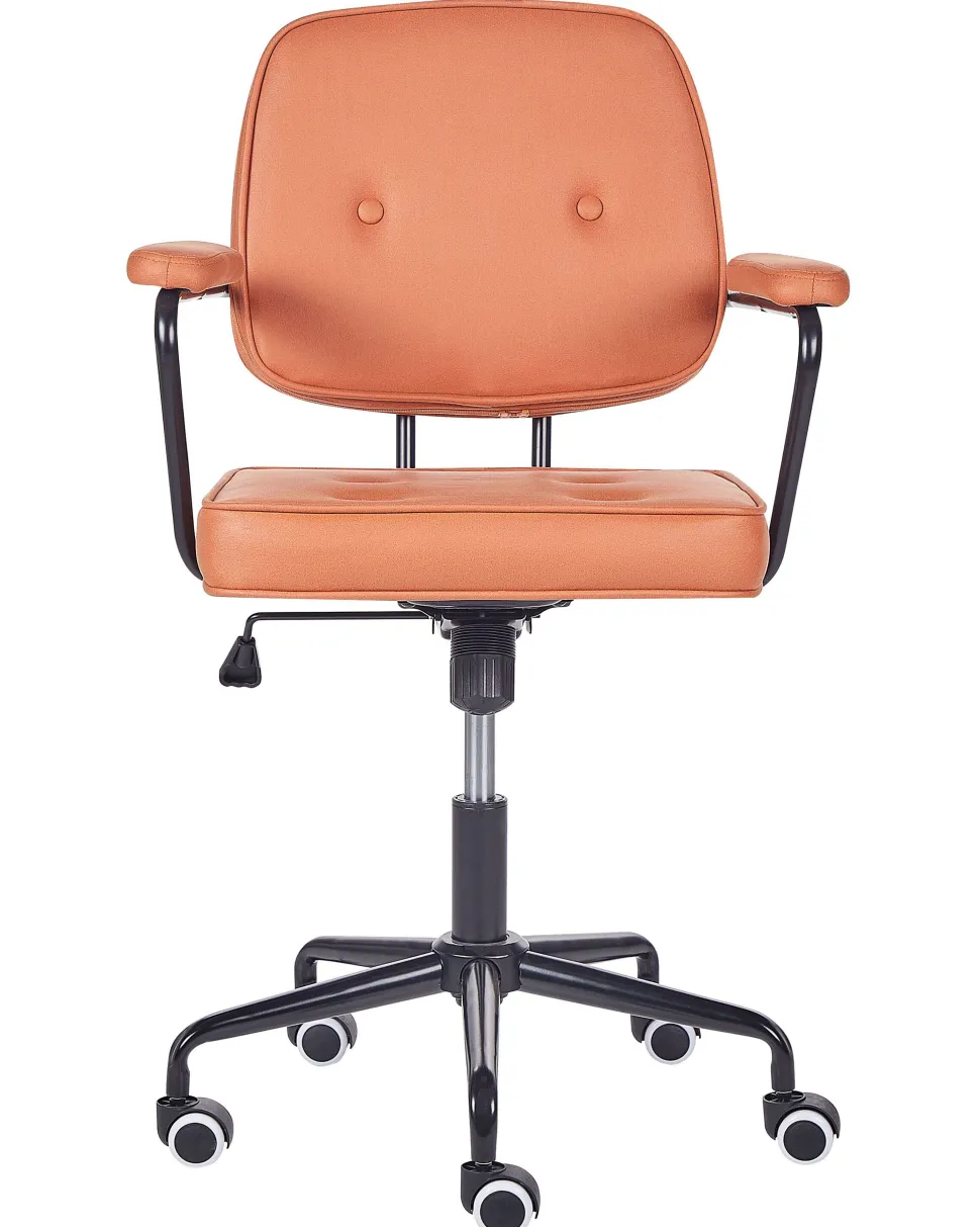 Burostuhl Kunstleder Orange Hohenverstellbar Pawnee