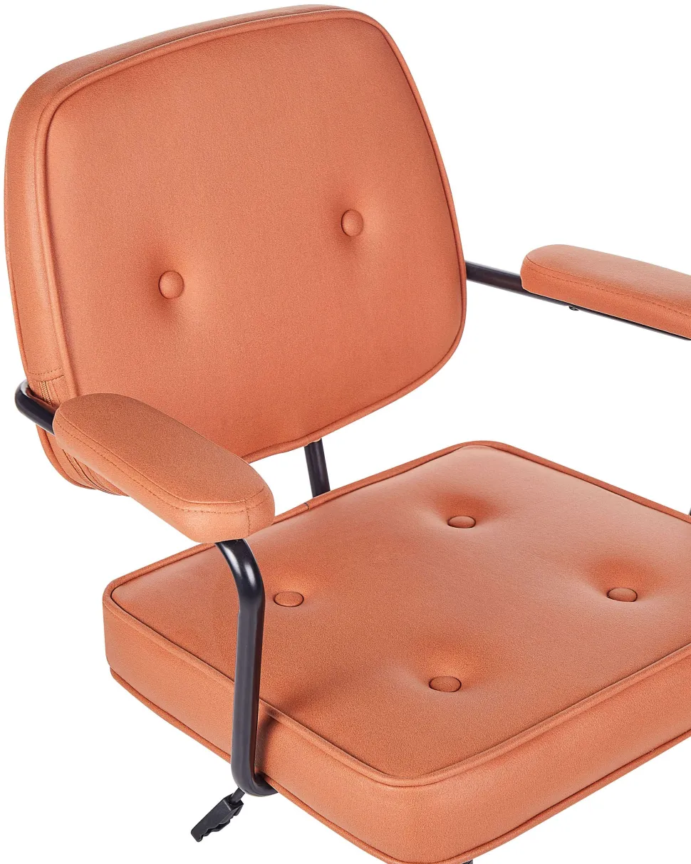 Burostuhl Kunstleder Orange Hohenverstellbar Pawnee