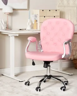 Burostuhl Kunstleder Rosa Hohenverstellbar Princess