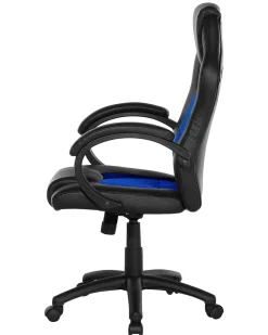 Burostuhl Kunstleder Schwarz / Marineblau Hohenverstellbar Fighter