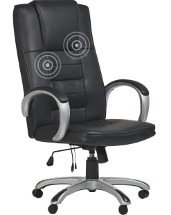 Burostuhl Kunstleder Schwarz Massagefunktion Heizfunktion Hohenverstellbar Grandeur Ii