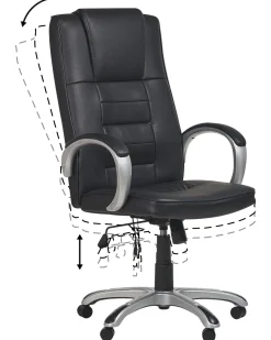 Burostuhl Kunstleder Schwarz Massagefunktion Heizfunktion Hohenverstellbar Grandeur Ii