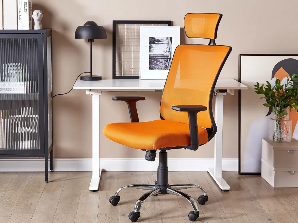 Burostuhl Orange / Schwarz Hohenverstellbar Noble