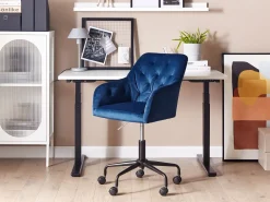 Burostuhl Samtstoff Marineblau Hohenverstellbar Antares