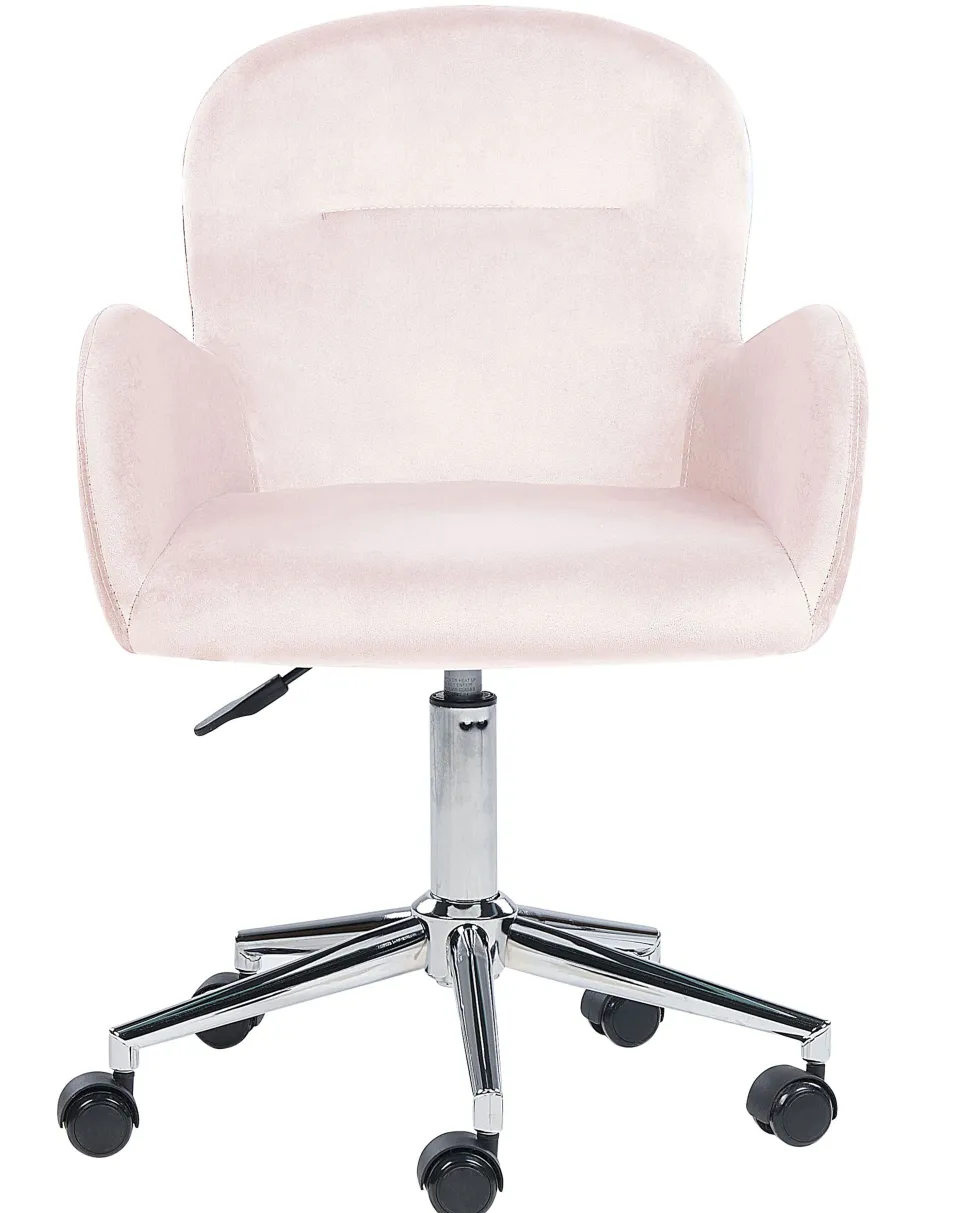 Burostuhl Samtstoff Rosa Hohenverstellbar Priddy