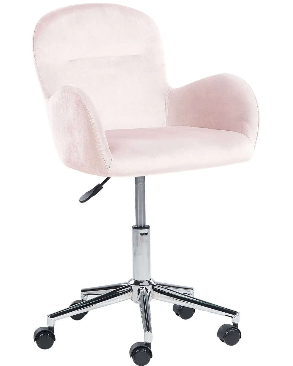Burostuhl Samtstoff Rosa Hohenverstellbar Priddy