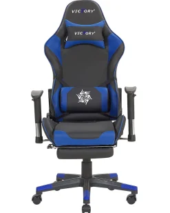 Burostuhl Schwarz / Blau Hohenverstellbar Mit Fusstutze Victory