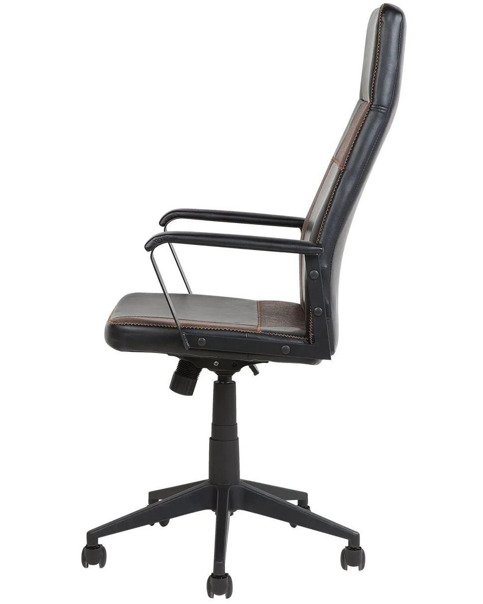 Burostuhl Schwarz / Braun Hohenverstellbar Deluxe