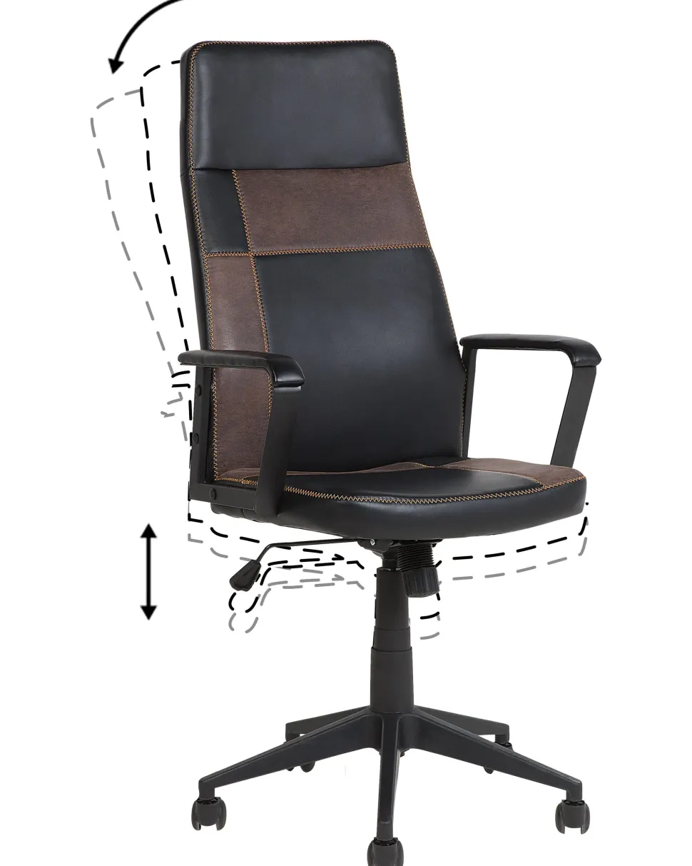 Burostuhl Schwarz / Braun Hohenverstellbar Deluxe