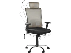 Burostuhl Taupe / Schwarz Hohenverstellbar Noble