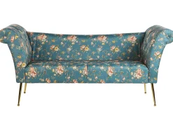 Chaise Lounge Floral Pattern Blue Nantilly
