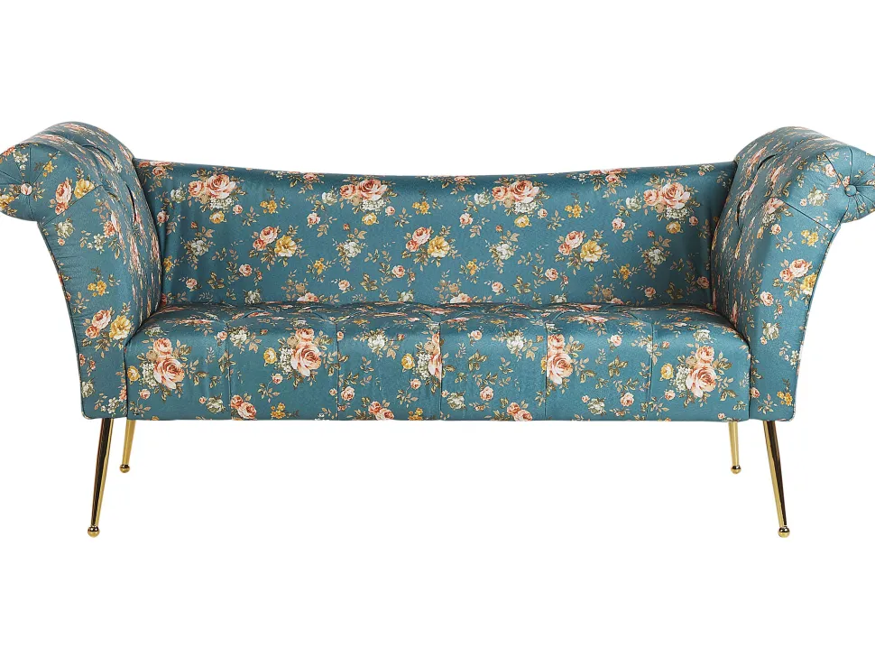 Chaise Lounge Floral Pattern Blue Nantilly