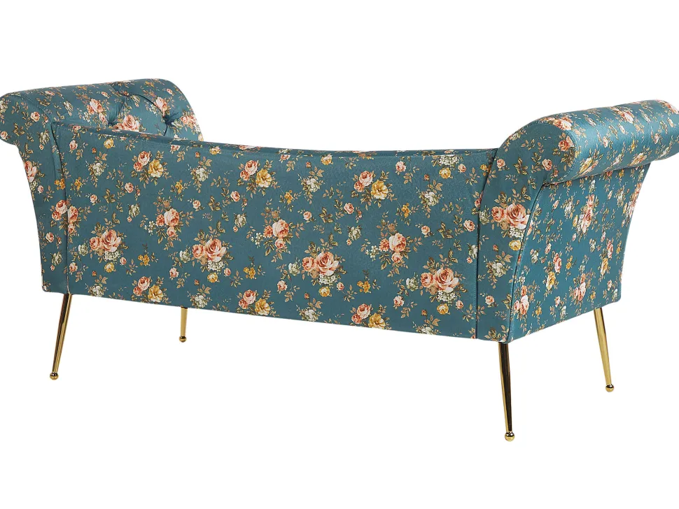 Chaise Lounge Floral Pattern Blue Nantilly
