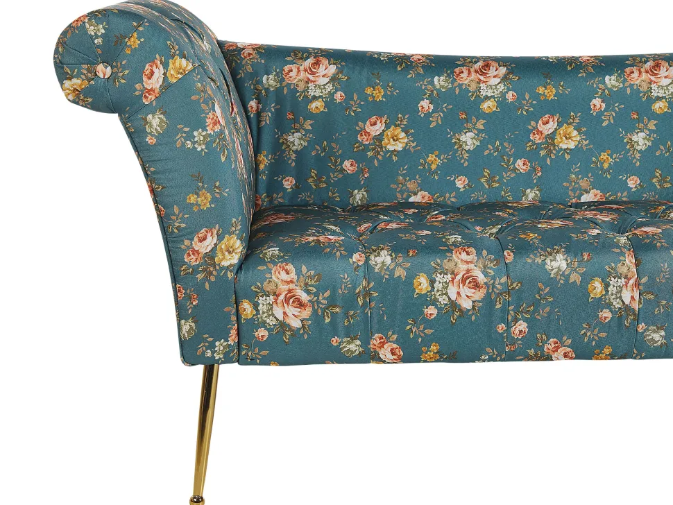 Chaise Lounge Floral Pattern Blue Nantilly