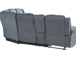 Corner Fabric Manual Recliner Sofa Grey Rokke