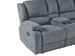 Corner Fabric Manual Recliner Sofa Grey Rokke
