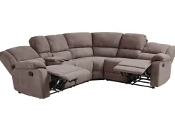 Corner Fabric Manual Recliner Sofa Beige Rokke