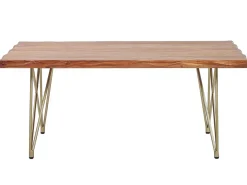 Couchtisch Akazienholz Hellbraun / Gold Rechteckig 70 X 120 Cm Raley