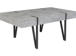 Couchtisch Betonoptik / Schwarz Rechteckig 60 X 100 Cm Adena