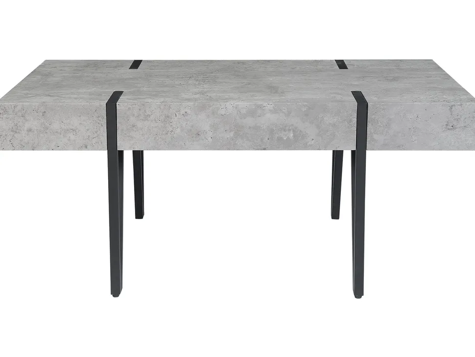 Couchtisch Betonoptik / Schwarz Rechteckig 60 X 100 Cm Adena