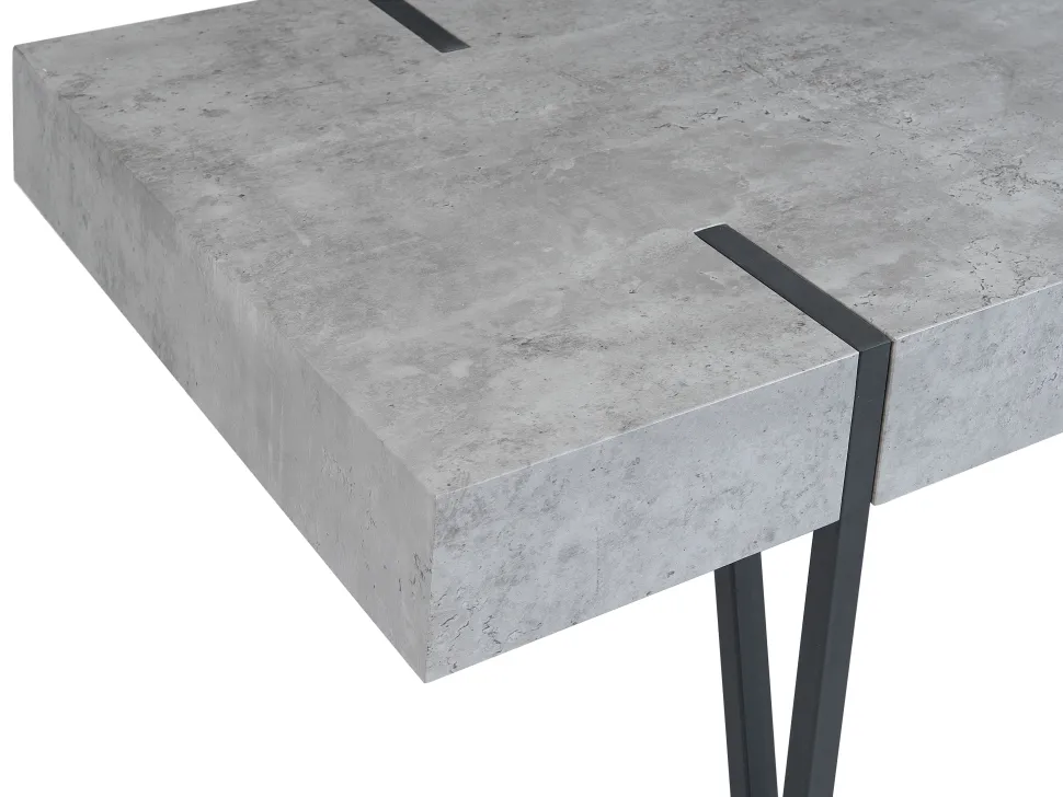 Couchtisch Betonoptik / Schwarz Rechteckig 60 X 100 Cm Adena