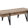 Couchtisch Brauner Holzfarbton / Schwarz Rechteckig 60 X 110 Cm Adena