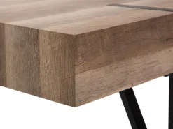 Couchtisch Brauner Holzfarbton / Schwarz Rechteckig 60 X 110 Cm Adena