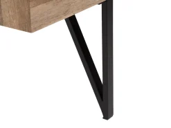 Couchtisch Brauner Holzfarbton / Schwarz Rechteckig 60 X 110 Cm Adena
