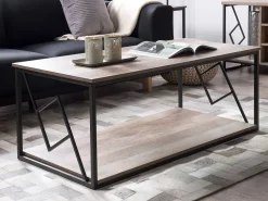 Couchtisch Dunkler Holzfarbton Rechteckig 60 X 120 Cm Forres
