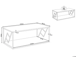 Couchtisch Dunkler Holzfarbton Rechteckig 60 X 120 Cm Forres