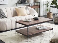 Couchtisch Dunkler Holzfarbton / Schwarz Rechteckig Avoca