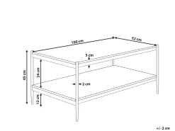 Couchtisch Dunkler Holzfarbton / Schwarz Rechteckig Avoca