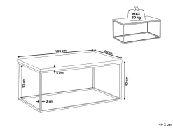 Couchtisch Dunkler Holzfarbton / Schwarz Rechteckig 100 X 60 X 40 Cm Delano