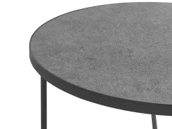 Couchtisch 3Er Set Betonoptik Grau / Schwarz Rund Melody