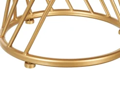 Couchtisch 2Er Set Glas / Metall Spiegeleffekt Gold Rund Twist