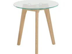 Couchtisch 2Er Set Glas Transparent / Hellbraun Rund Missouri