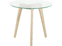 Couchtisch 2Er Set Glas Transparent / Hellbraun Rund Missouri