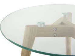 Couchtisch 2Er Set Glas Transparent / Hellbraun Rund Missouri