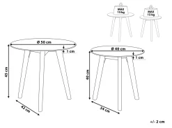 Couchtisch 2Er Set Glas Transparent / Hellbraun Rund Missouri