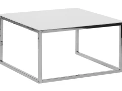 Couchtisch 2Er Set Glas Weis / Silber Quadratisch Brea