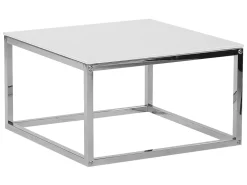 Couchtisch 2Er Set Glas Weis / Silber Quadratisch Brea