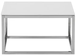 Couchtisch 2Er Set Glas Weis / Silber Quadratisch Brea