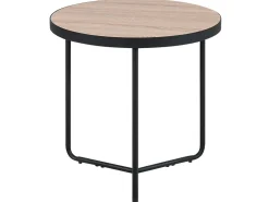 Couchtisch 3Er Set Holzoptik Hellbraun / Schwarz Rund Melody