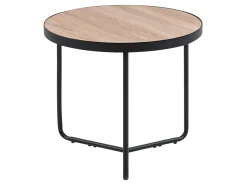 Couchtisch 3Er Set Holzoptik Hellbraun / Schwarz Rund Melody