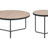 Couchtisch 2Er Set Holzoptik Hellbraun / Schwarz Gross Und Mittelgros Rund Melody