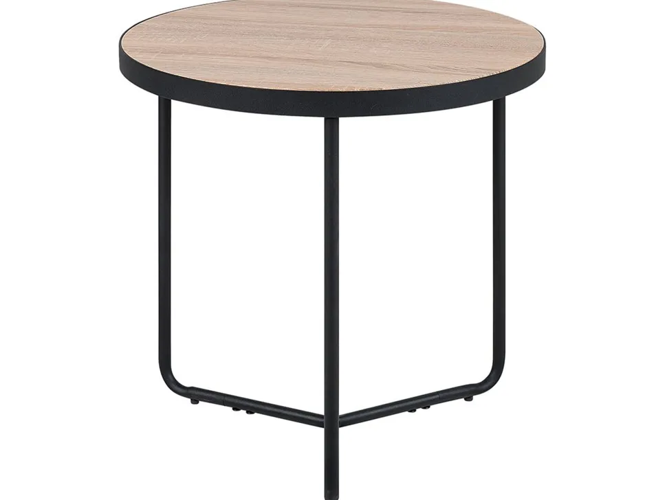Couchtisch 2Er Set Holzoptik Hellbraun / Schwarz Gross Und Mittelgros Rund Melody